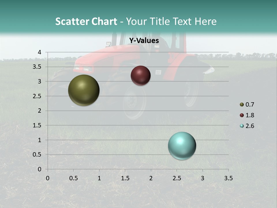Red Tractor Working At Field PowerPoint Template
