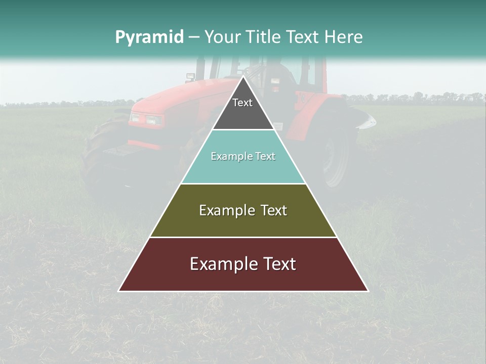 Red Tractor Working At Field PowerPoint Template