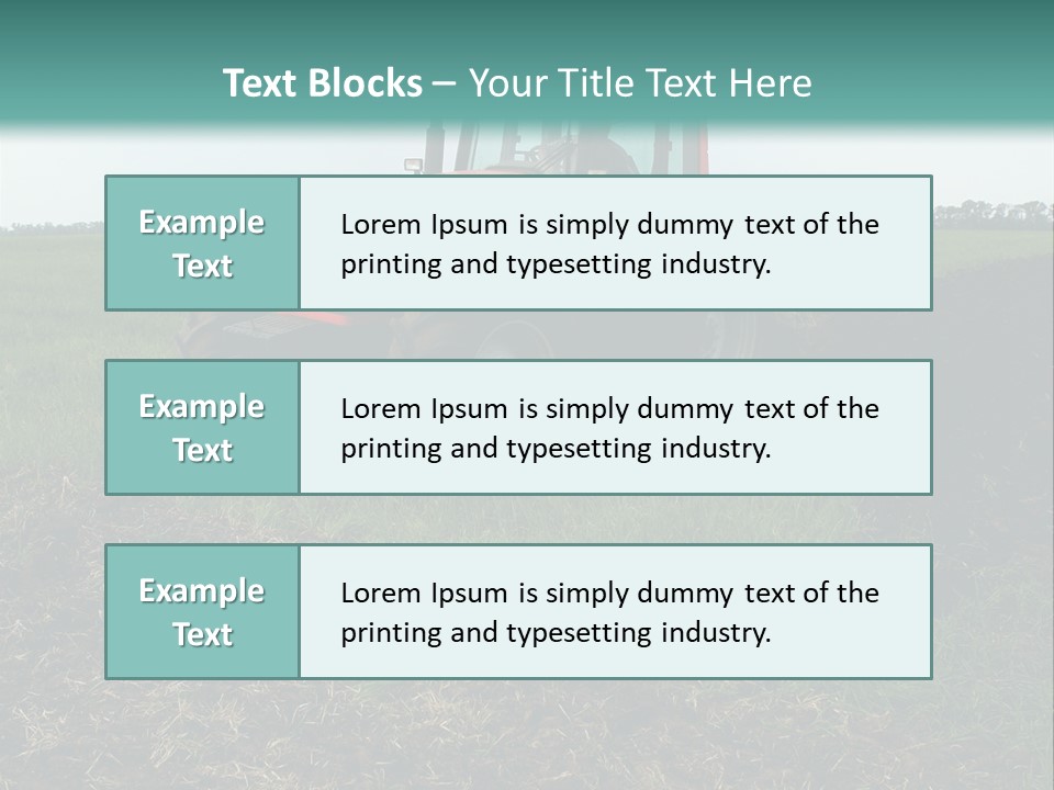 Red Tractor Working At Field PowerPoint Template