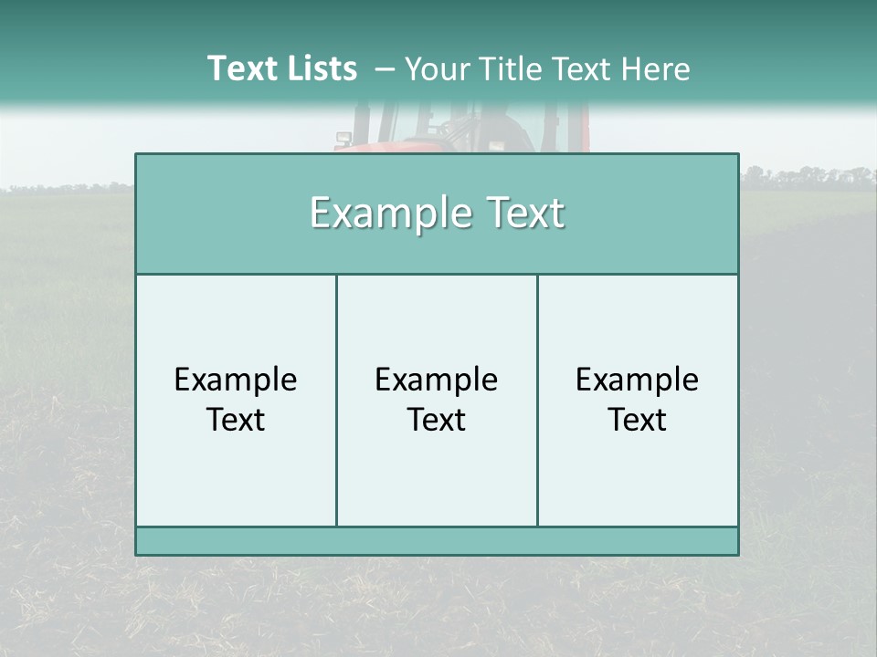 Red Tractor Working At Field PowerPoint Template