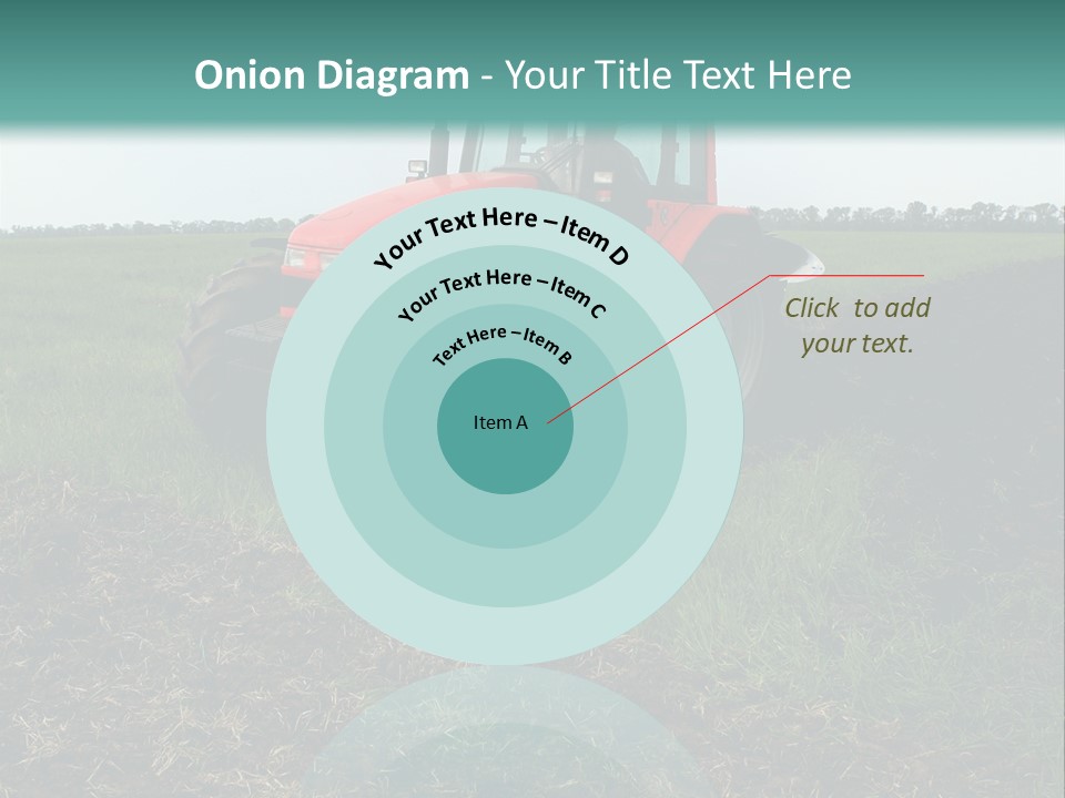 Red Tractor Working At Field PowerPoint Template