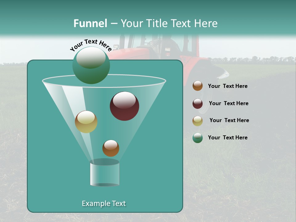 Red Tractor Working At Field PowerPoint Template