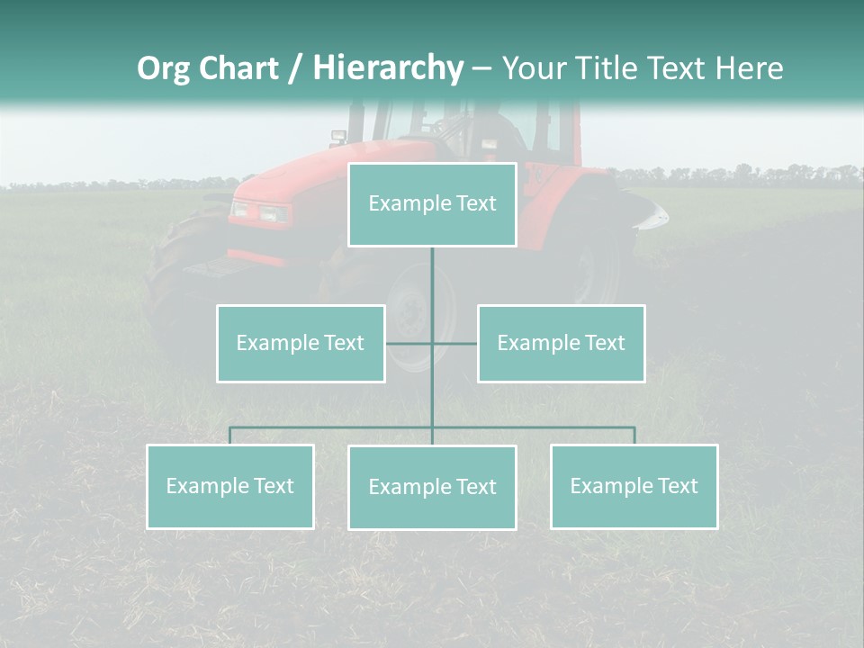 Red Tractor Working At Field PowerPoint Template