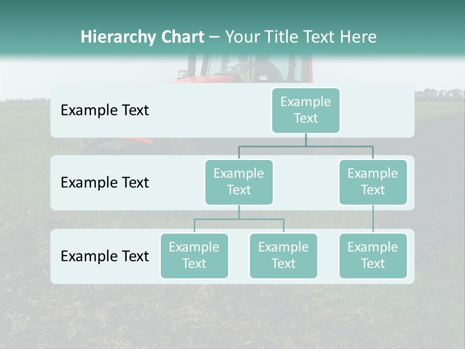 Red Tractor Working At Field PowerPoint Template