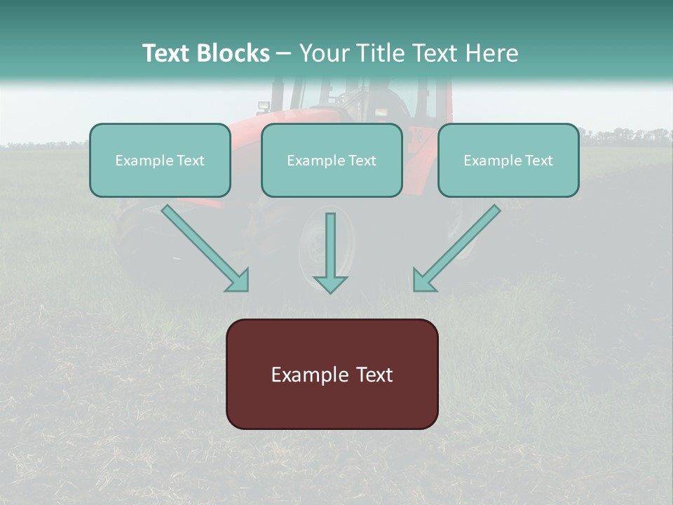 Red Tractor Working At Field PowerPoint Template