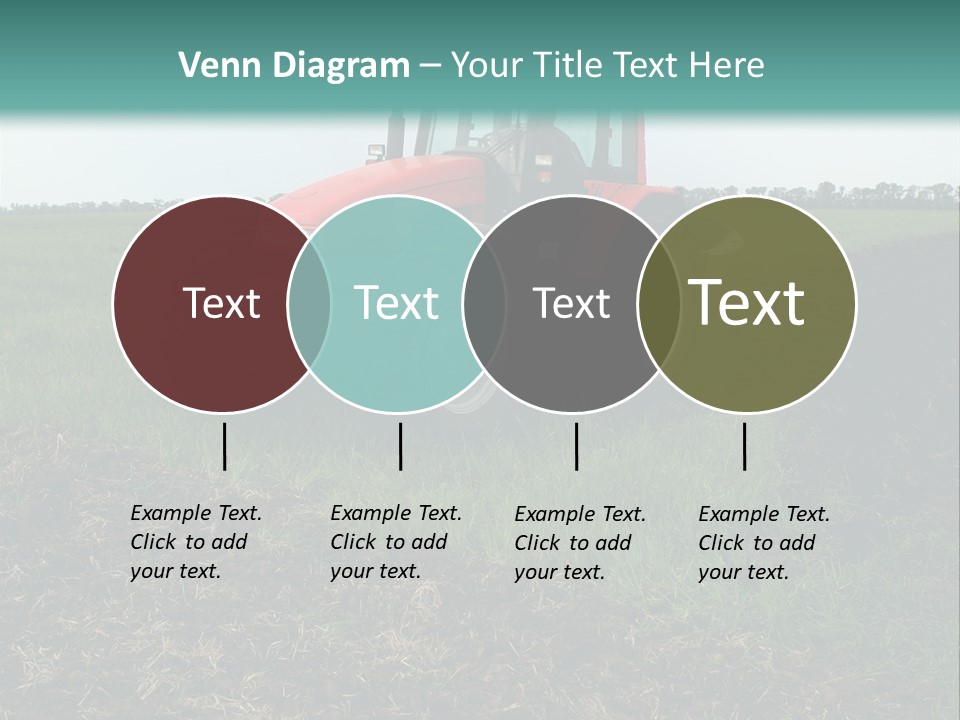 Red Tractor Working At Field PowerPoint Template
