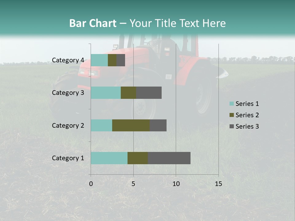 Red Tractor Working At Field PowerPoint Template