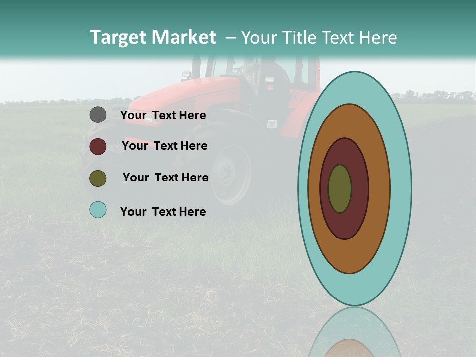 Red Tractor Working At Field PowerPoint Template
