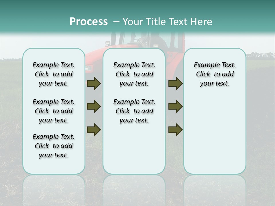 Red Tractor Working At Field PowerPoint Template