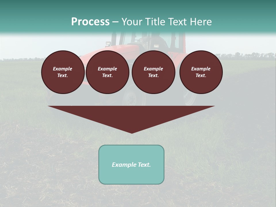 Red Tractor Working At Field PowerPoint Template