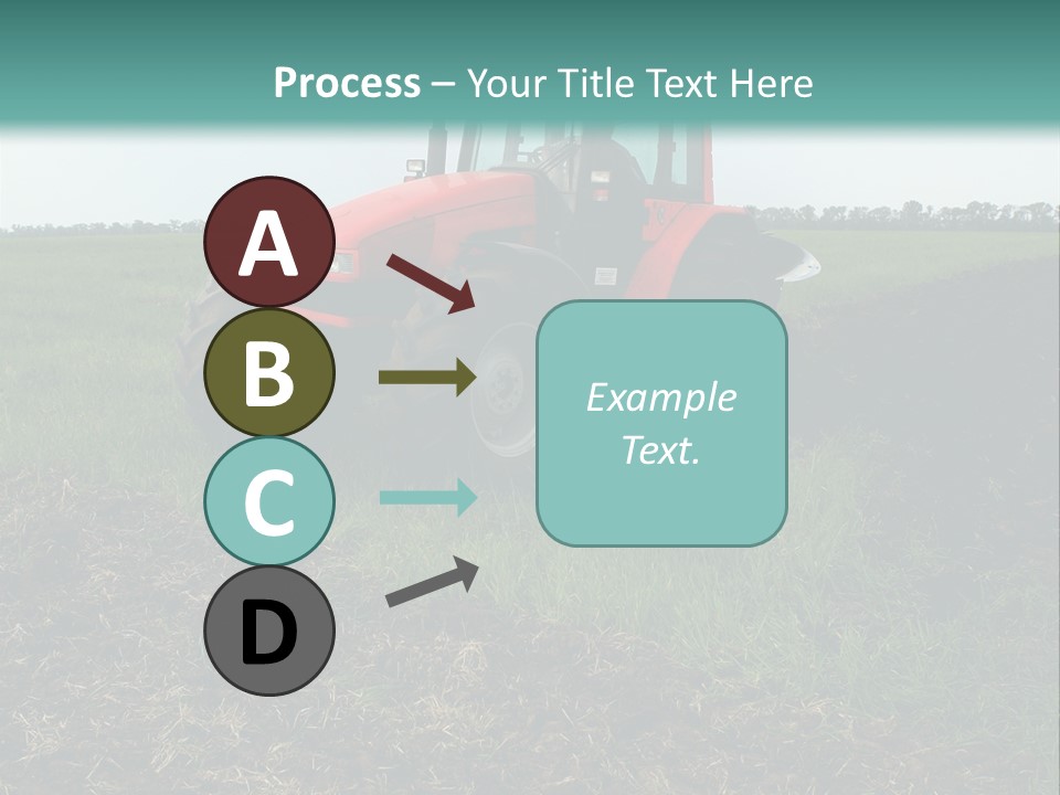 Red Tractor Working At Field PowerPoint Template