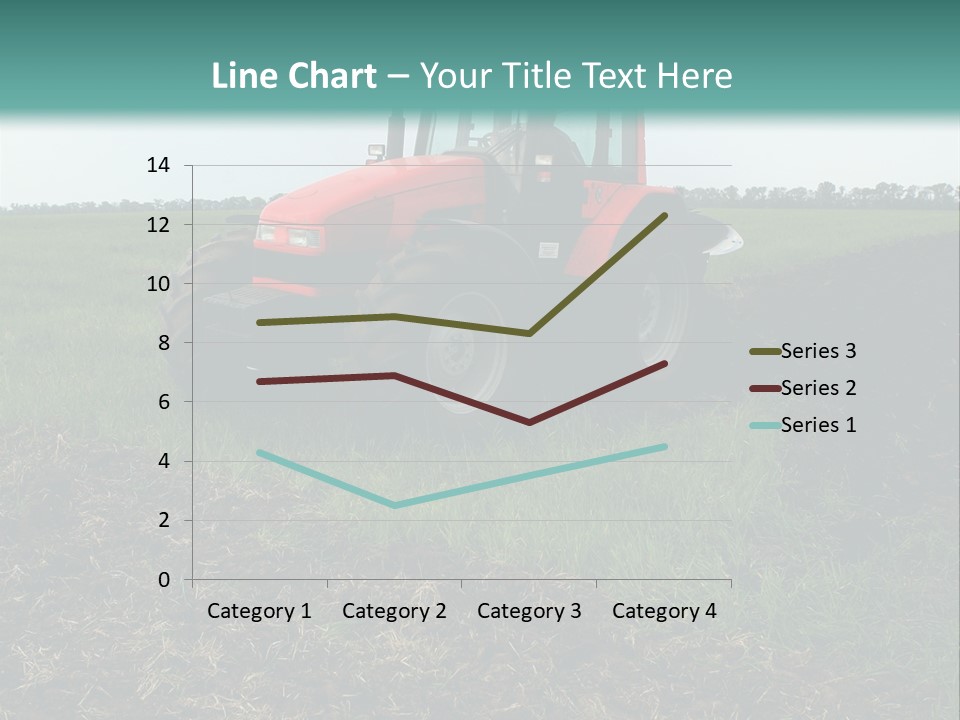 Red Tractor Working At Field PowerPoint Template