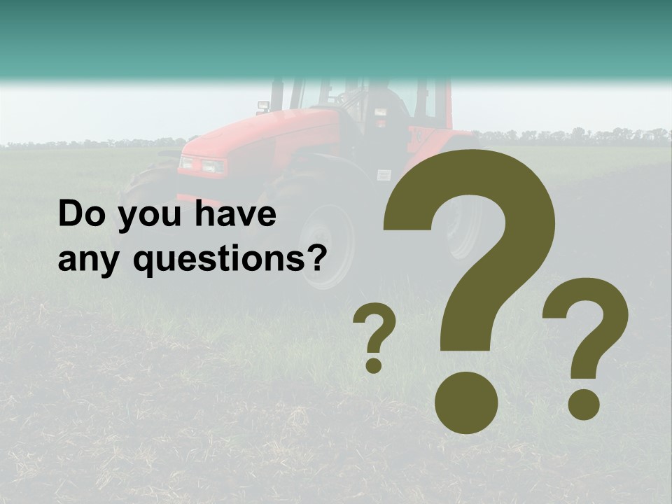 Red Tractor Working At Field PowerPoint Template