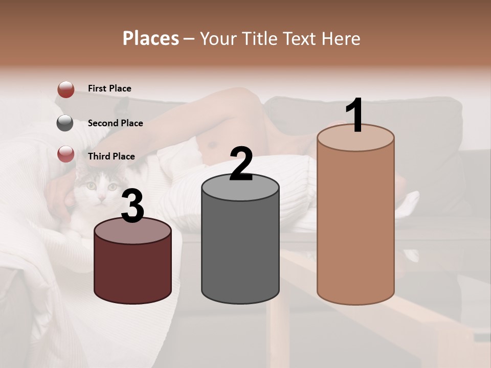 Man On Couch With Cat PowerPoint Template