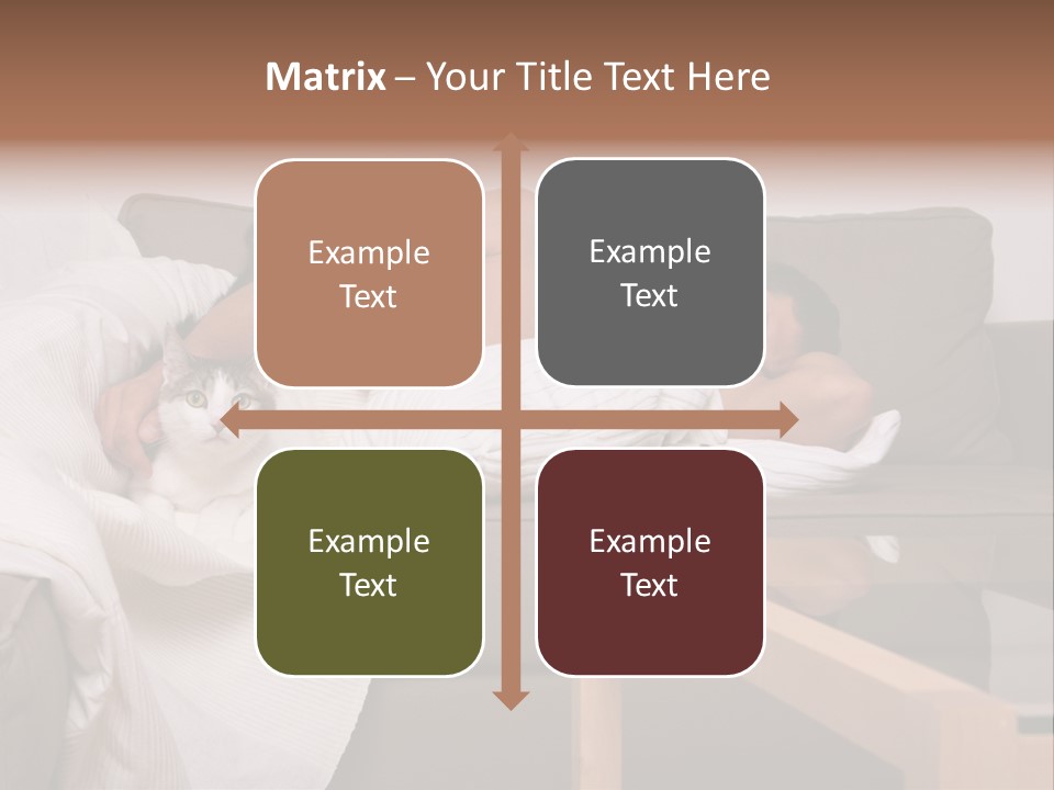 Man On Couch With Cat PowerPoint Template