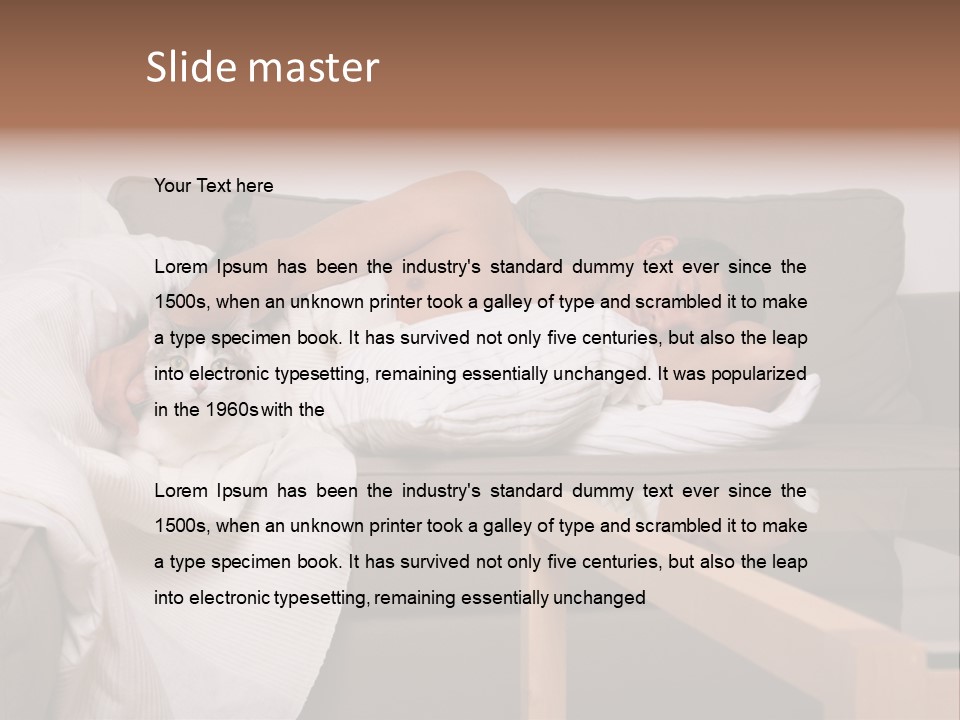 Man On Couch With Cat PowerPoint Template