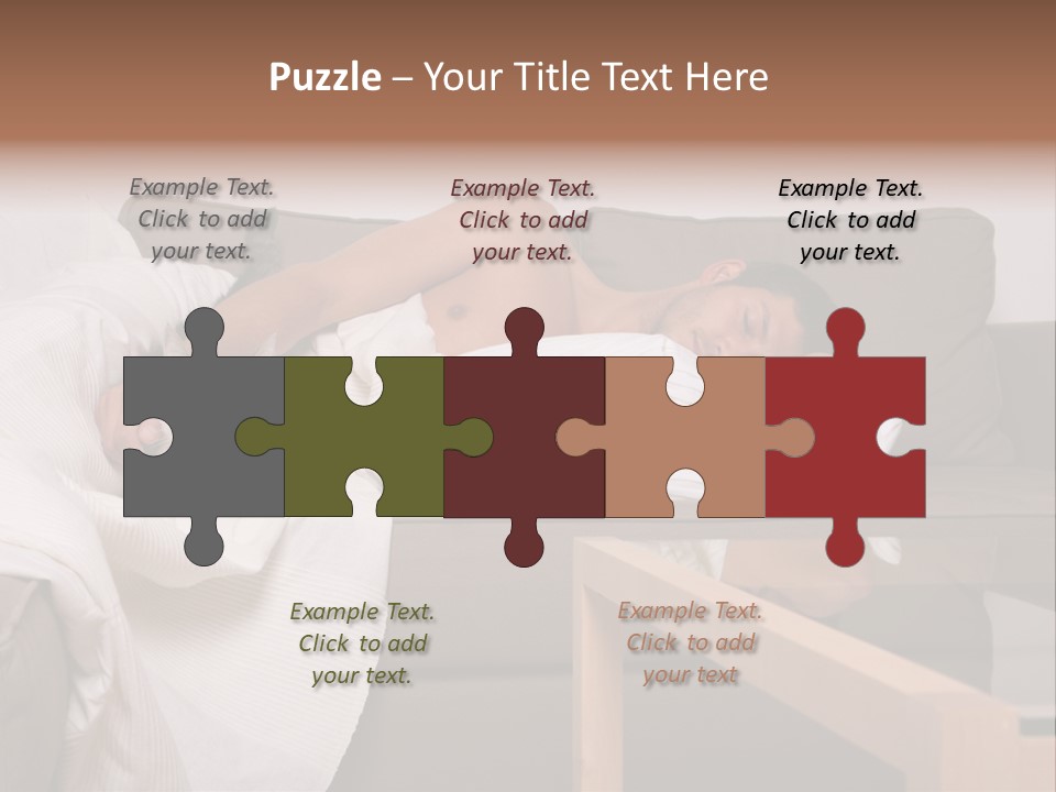 Man On Couch With Cat PowerPoint Template