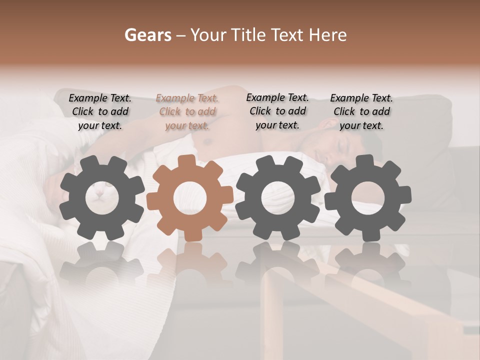 Man On Couch With Cat PowerPoint Template