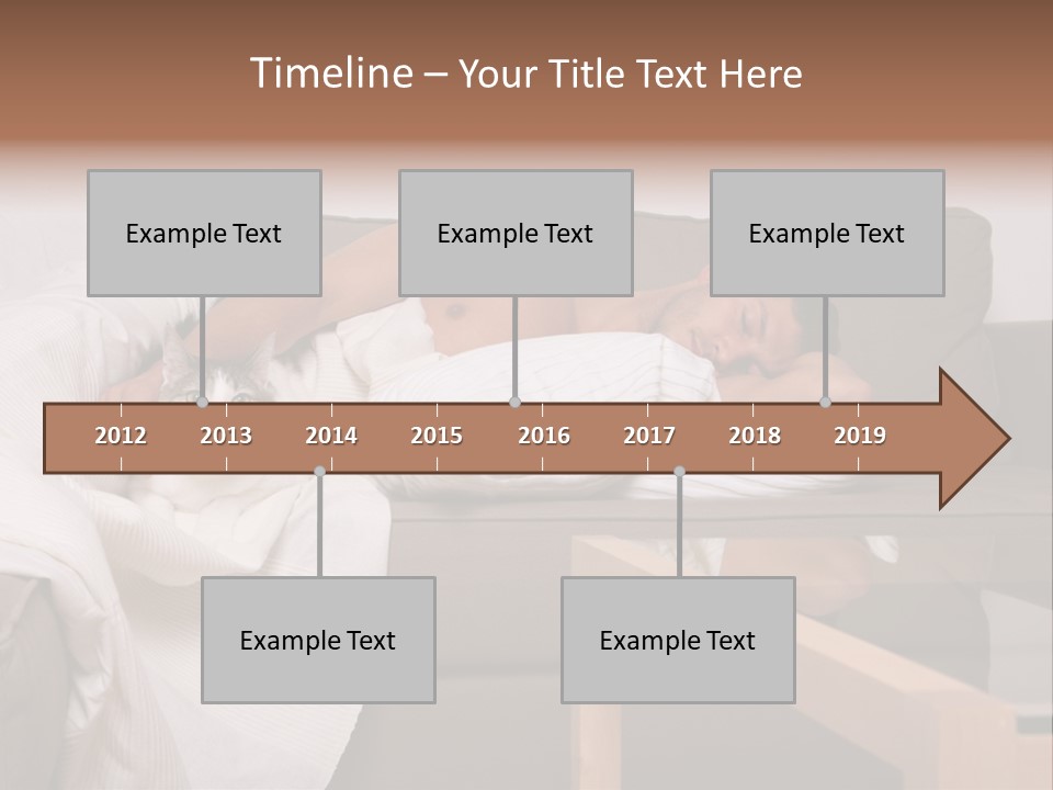 Man On Couch With Cat PowerPoint Template