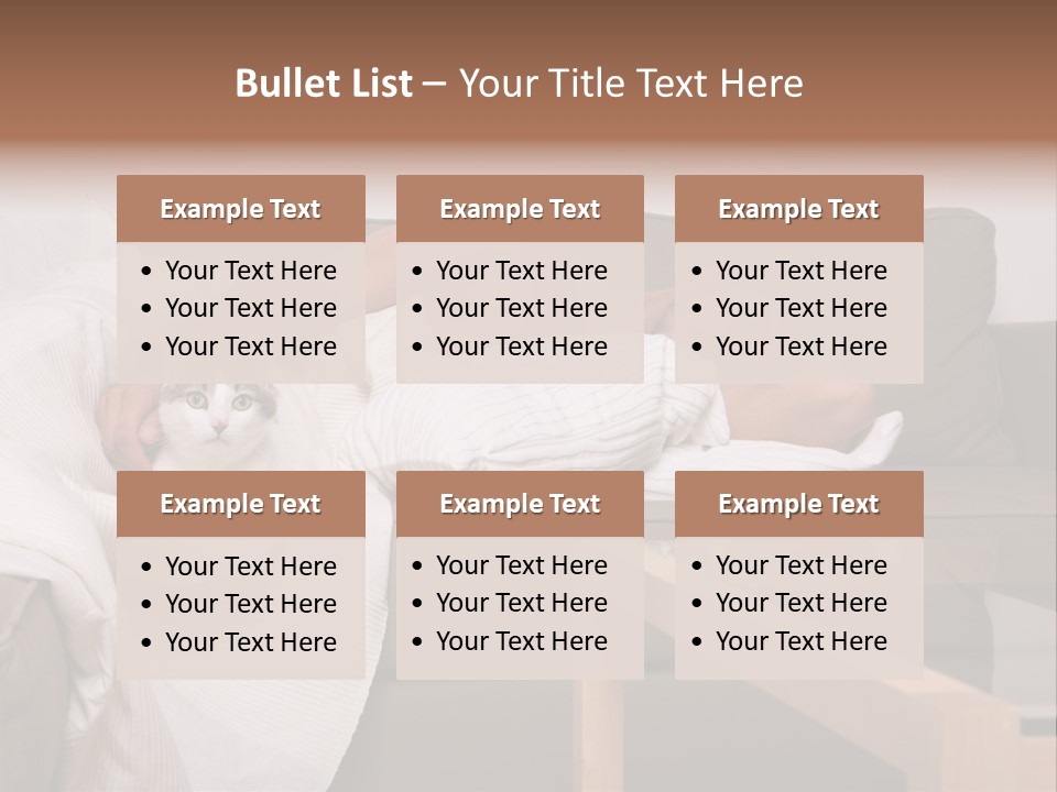 Man On Couch With Cat PowerPoint Template