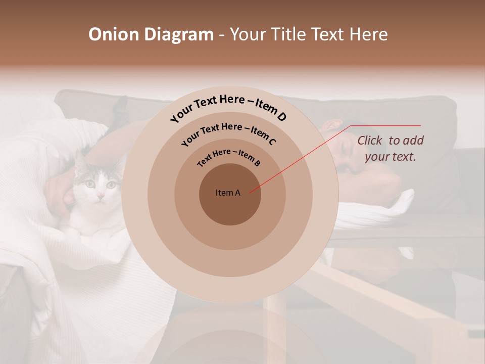 Man On Couch With Cat PowerPoint Template