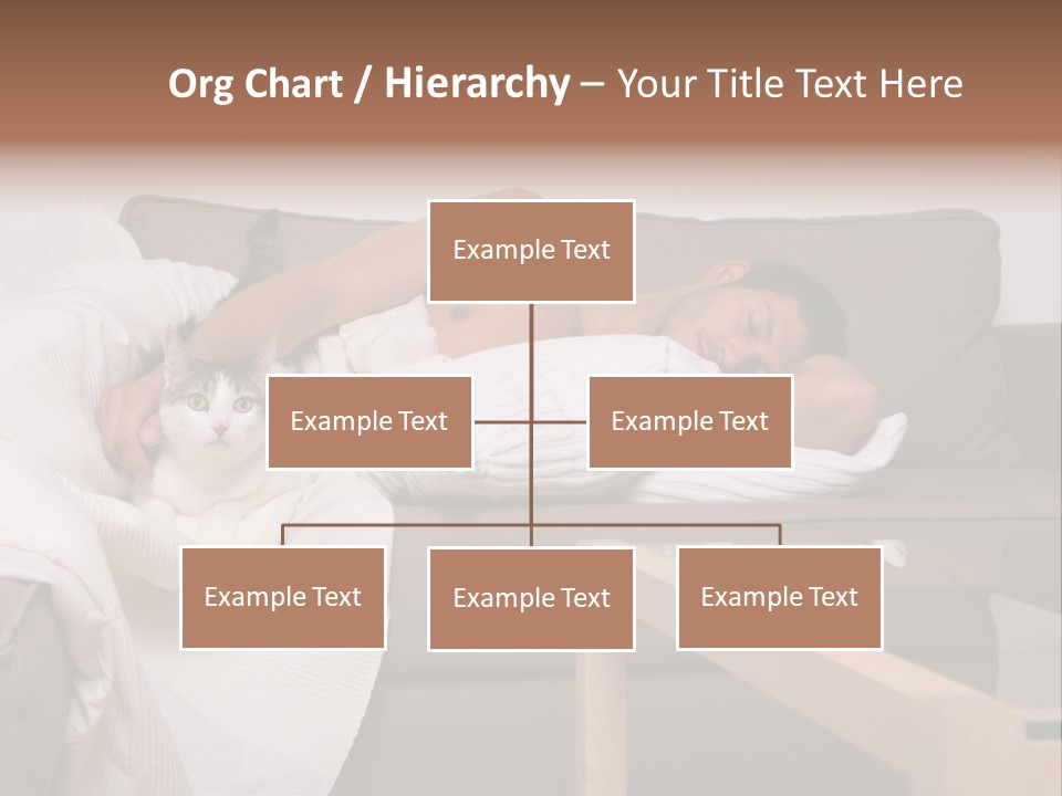 Man On Couch With Cat PowerPoint Template