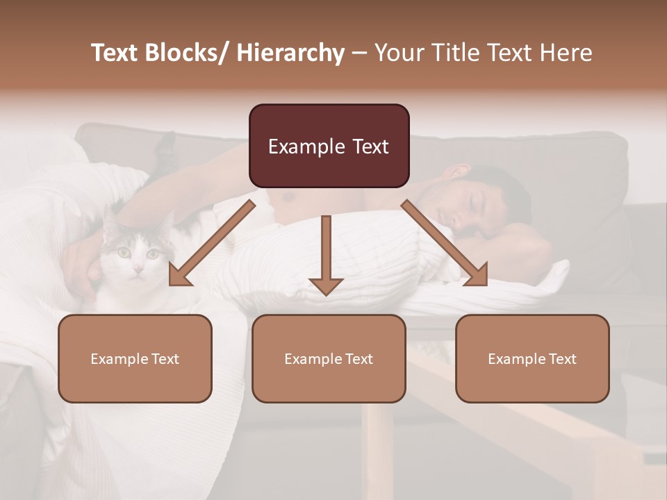 Man On Couch With Cat PowerPoint Template