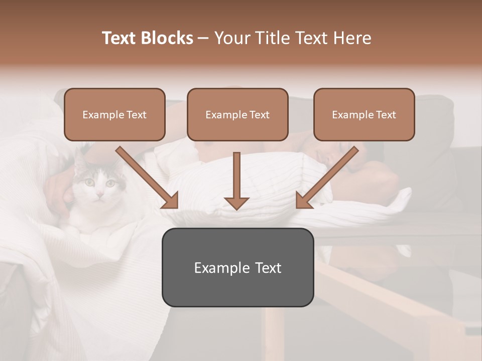 Man On Couch With Cat PowerPoint Template