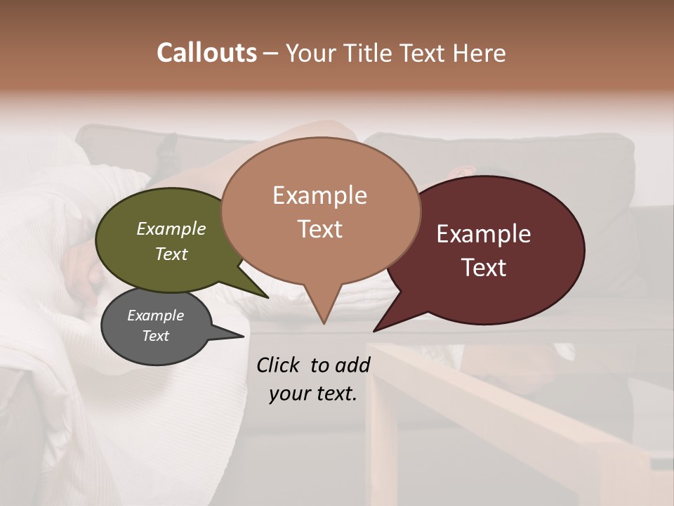 Man On Couch With Cat PowerPoint Template