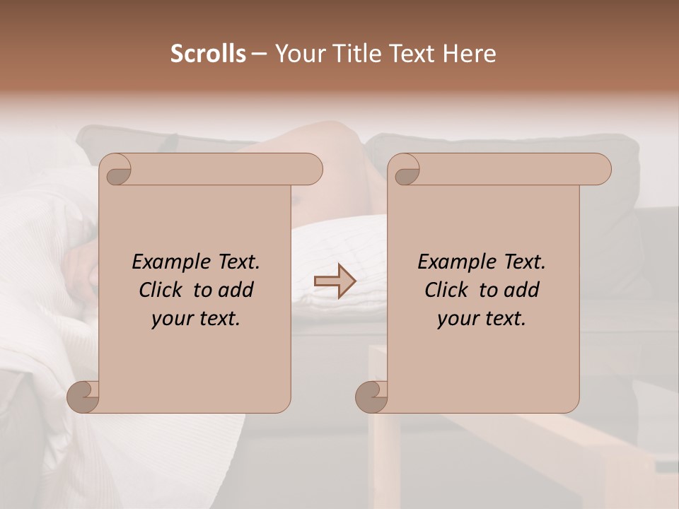 Man On Couch With Cat PowerPoint Template