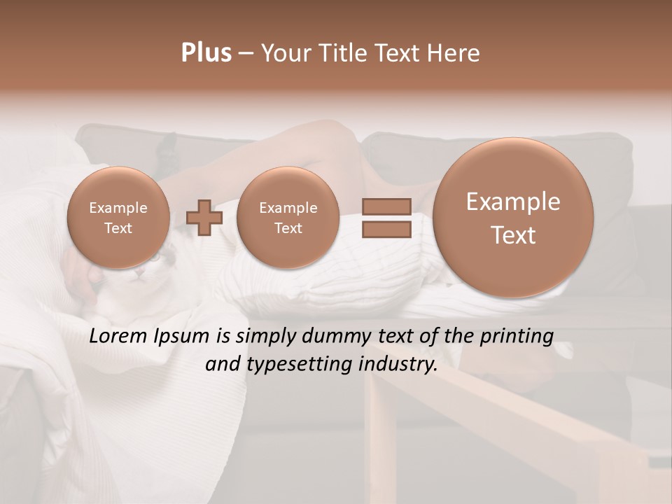 Man On Couch With Cat PowerPoint Template
