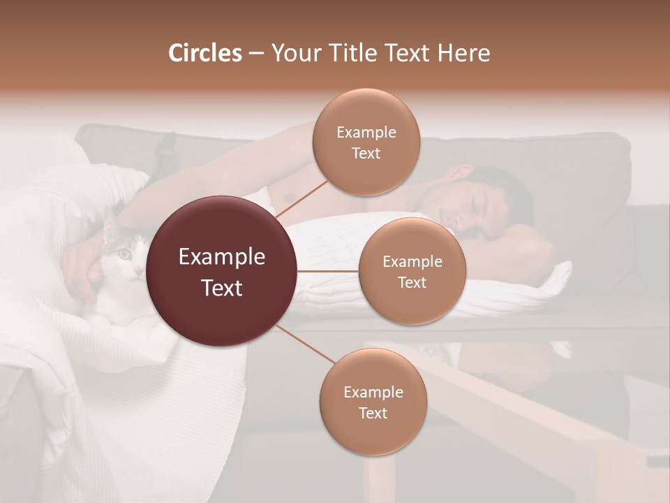 Man On Couch With Cat PowerPoint Template