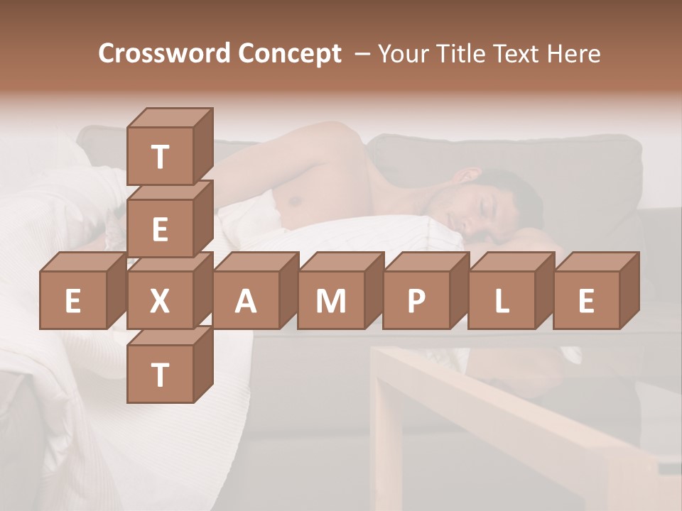 Man On Couch With Cat PowerPoint Template