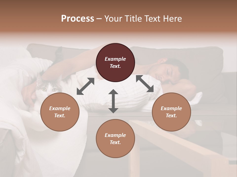 Man On Couch With Cat PowerPoint Template