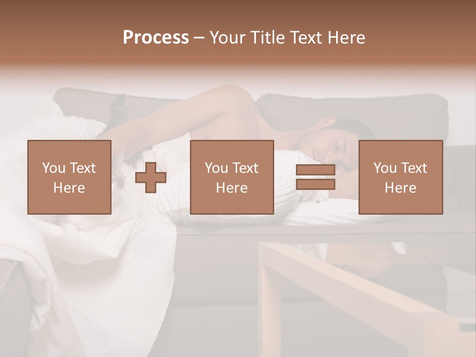 Man On Couch With Cat PowerPoint Template