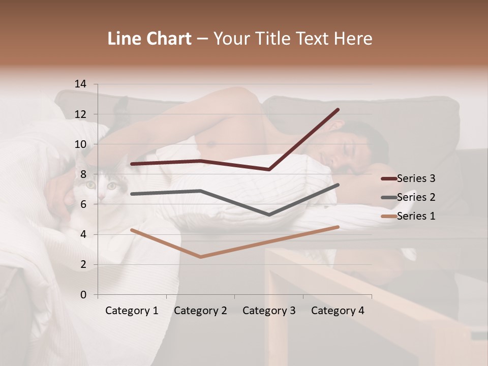 Man On Couch With Cat PowerPoint Template
