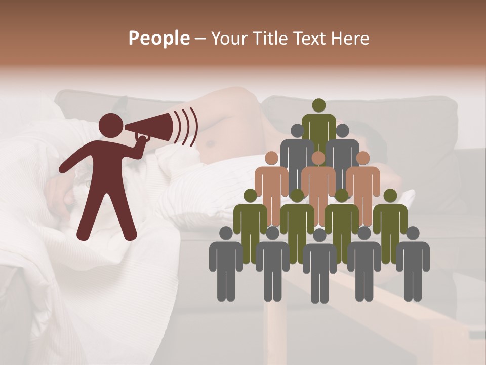 Man On Couch With Cat PowerPoint Template