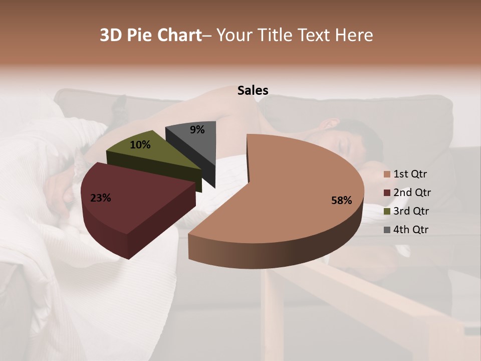 Man On Couch With Cat PowerPoint Template