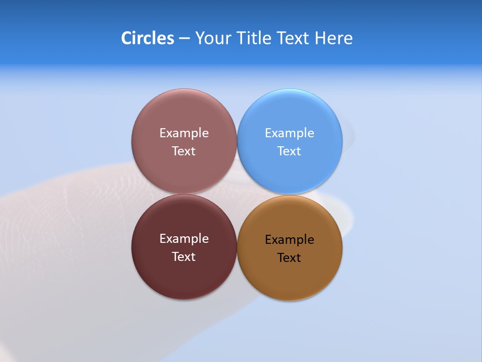 Finger Holding Contact Lens Over Blue Background PowerPoint Template