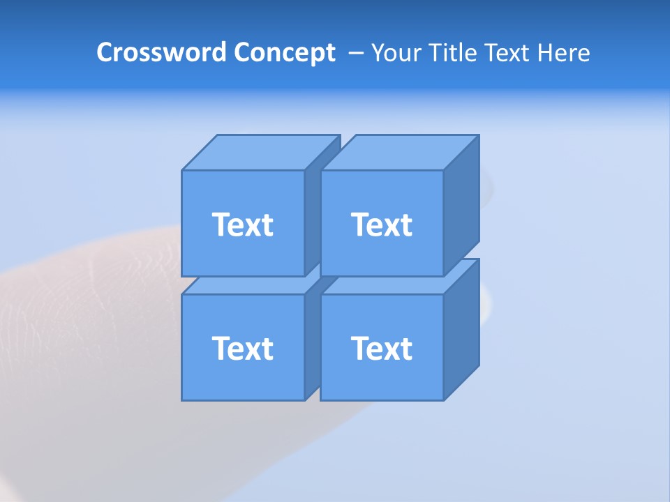 Finger Holding Contact Lens Over Blue Background PowerPoint Template