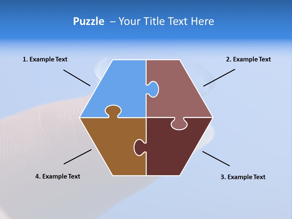 Finger Holding Contact Lens Over Blue Background PowerPoint Template