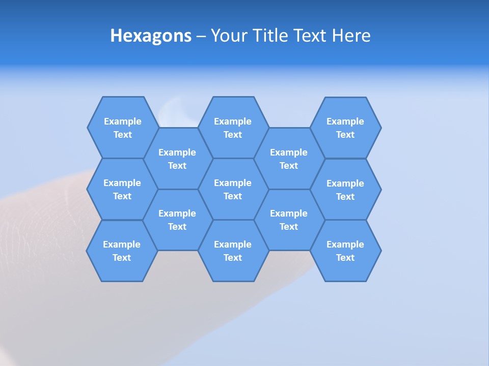 Finger Holding Contact Lens Over Blue Background PowerPoint Template