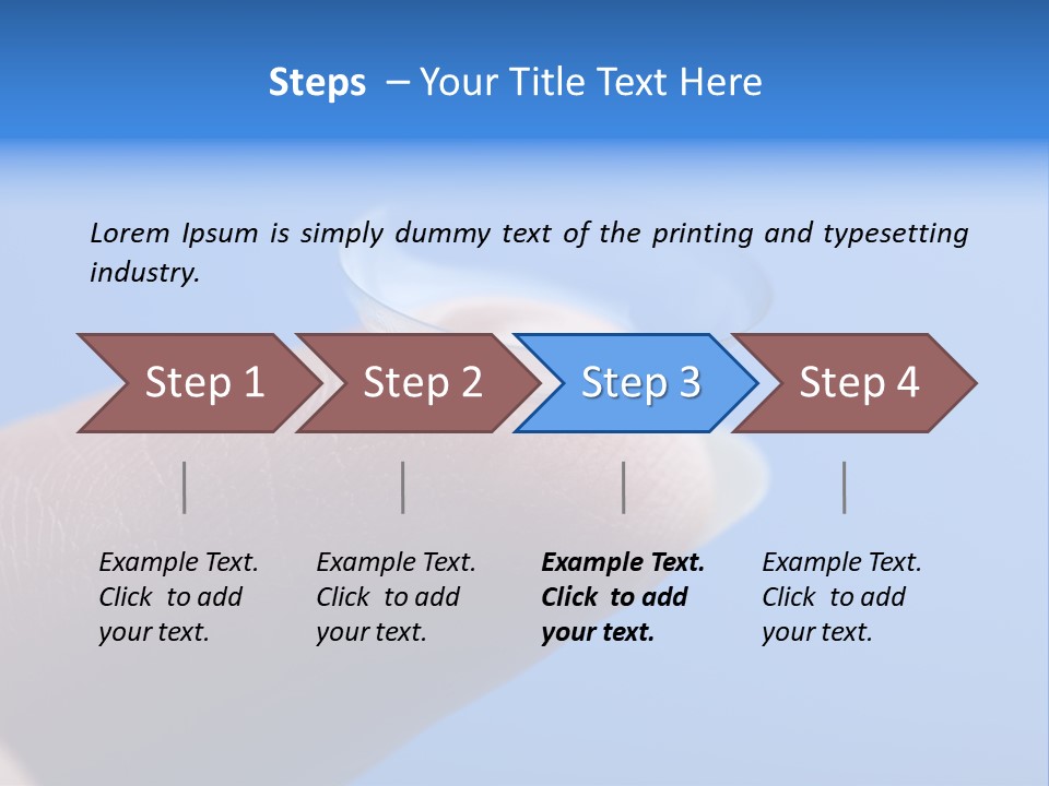 Finger Holding Contact Lens Over Blue Background PowerPoint Template