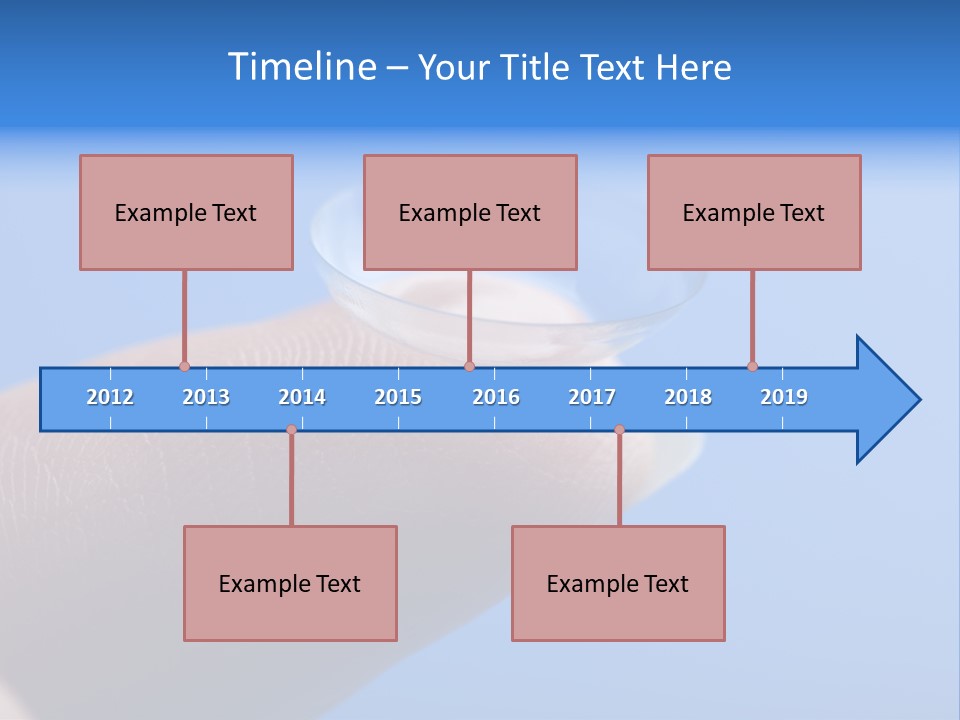 Finger Holding Contact Lens Over Blue Background PowerPoint Template
