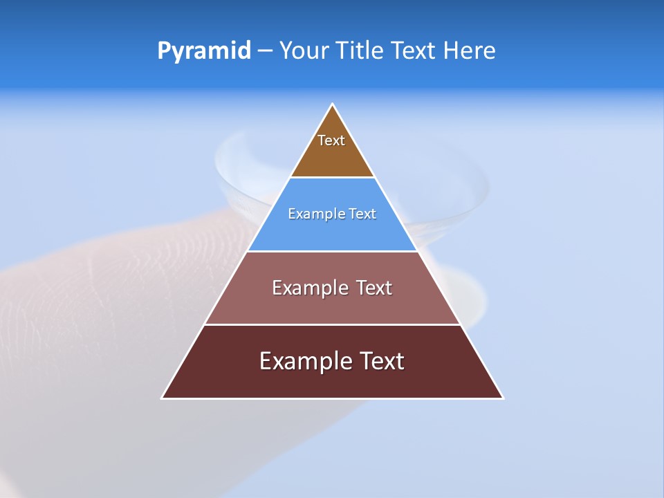 Finger Holding Contact Lens Over Blue Background PowerPoint Template