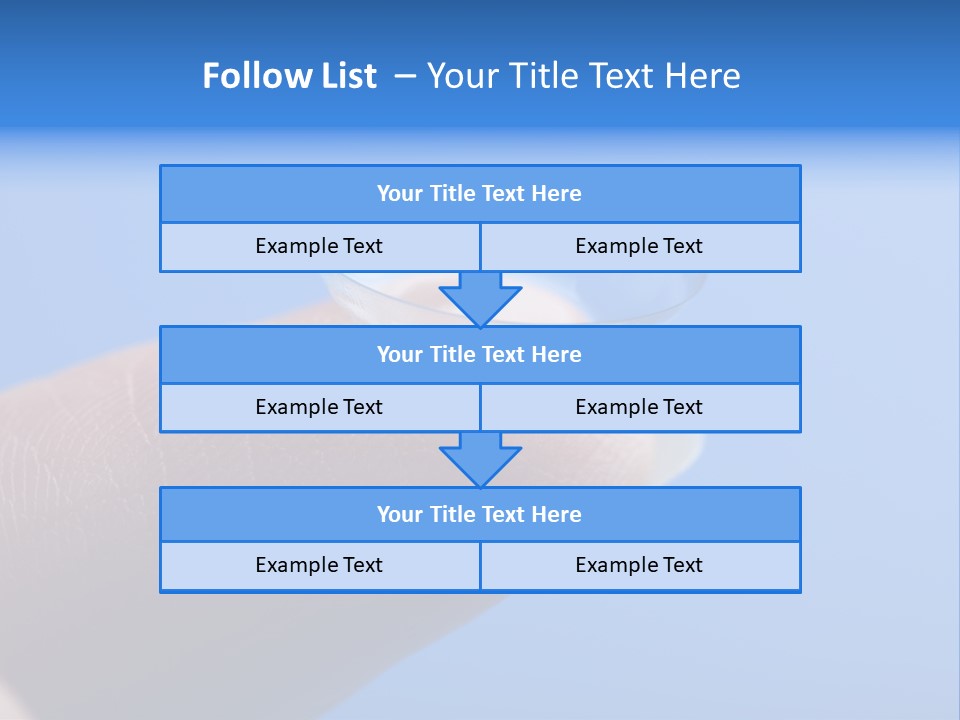 Finger Holding Contact Lens Over Blue Background PowerPoint Template