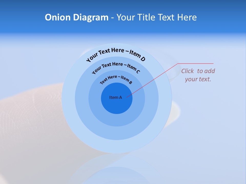 Finger Holding Contact Lens Over Blue Background PowerPoint Template