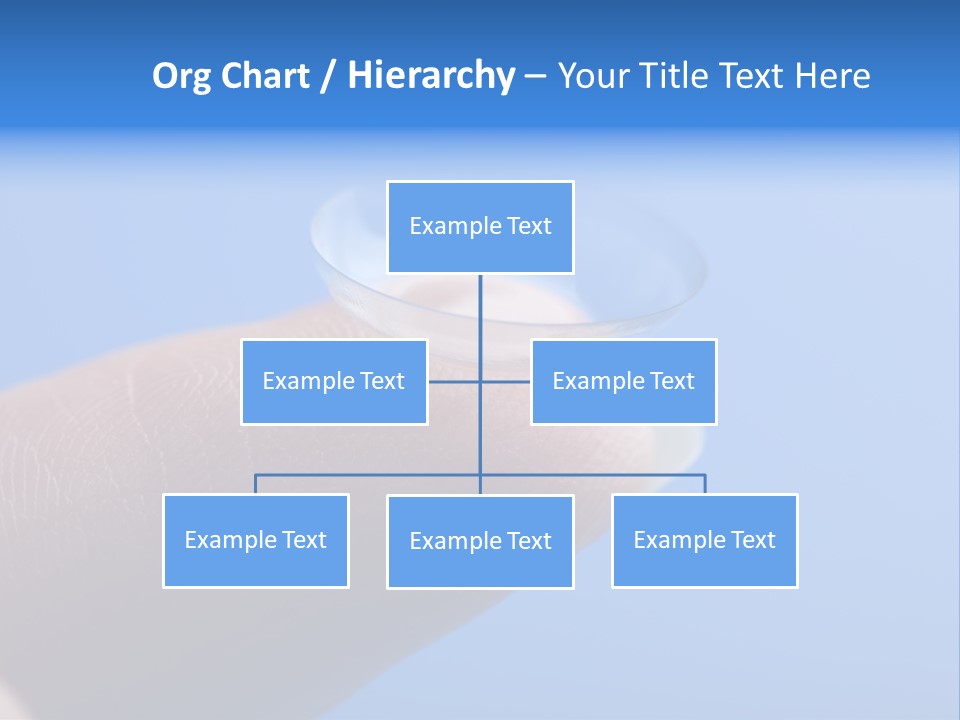 Finger Holding Contact Lens Over Blue Background PowerPoint Template
