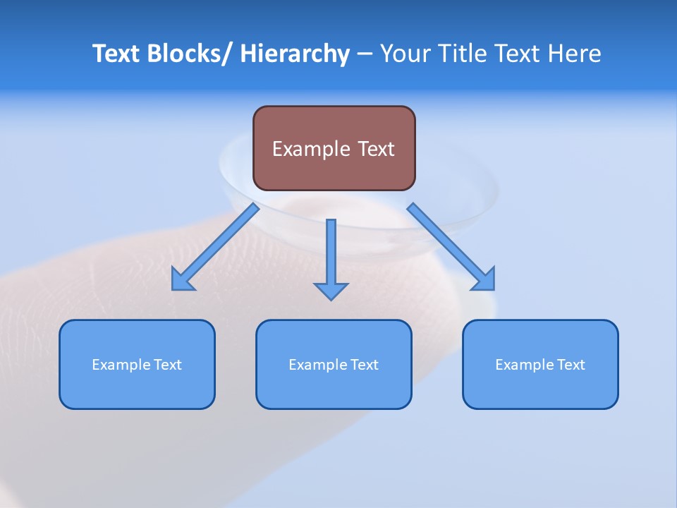 Finger Holding Contact Lens Over Blue Background PowerPoint Template