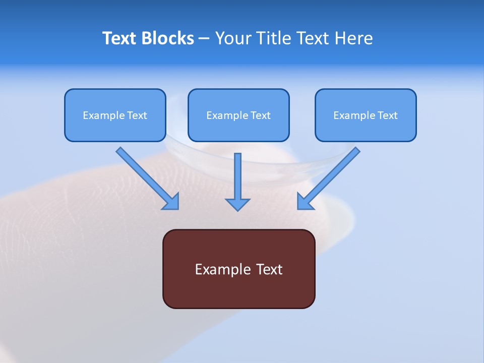 Finger Holding Contact Lens Over Blue Background PowerPoint Template